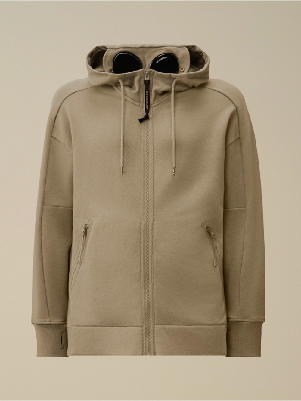 C.P. Company Men's  Diagonal Raised Fleece Goggle Sweatshirt Size XL Dove Gray